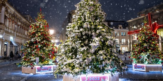 На Кузнецком Мосту открылась галерея дизайнерских елок в рамках фестиваля «Путешествие в Рождество»