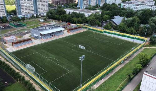 Профессиональное футбольное поле построили в ЮЗАО