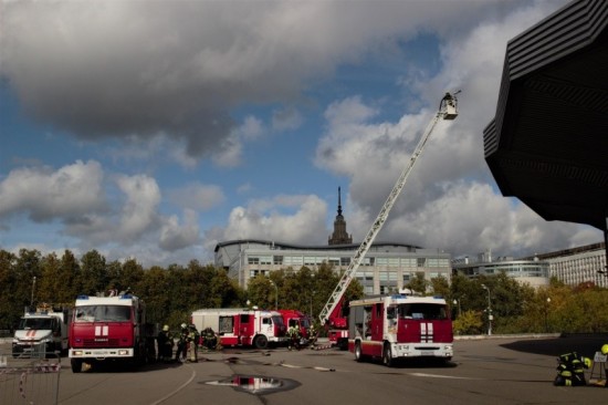 В Большом Московском государственном цирке на проспекте Вернадского  прошла тренировка пожарных