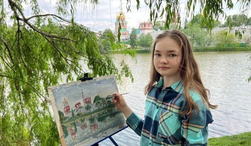 Ученица школы №1514 стала призером конкурса рисунков «Мой город Москва»