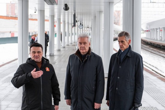 Собянин и Воробьёв открыли после реконструкции пригородный вокзал Лесной Городок будущего МЦД-4