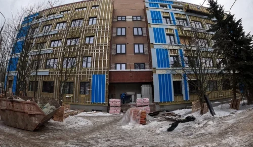 Монтаж нового фасада поликлиники в Теплом Стане