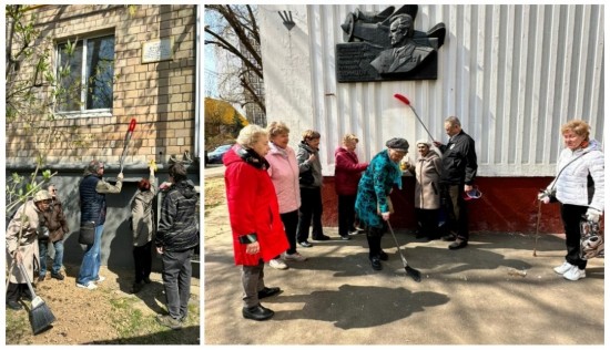 В Ломоносовском районе прошла акция по уходу за мемориальными досками и памятными знаками