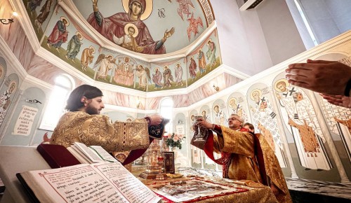 Помощник настоятеля храма Живоначальной Троицы в Конькове возглавил литургию в храме Санкт-Петербурга