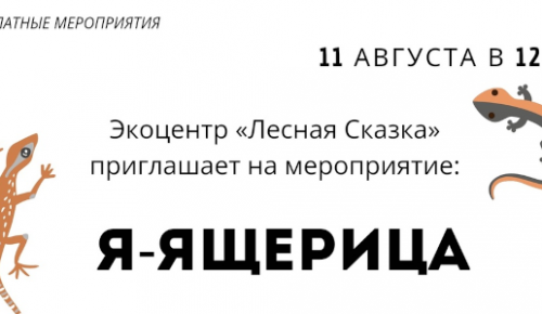 Мероприятие, посвященное ящерицам, состоится 11 августа в экоцентре «Лесная сказка»