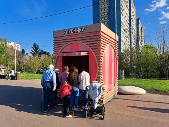 В Академическом районе открылись брендированные точки по продаже клубники