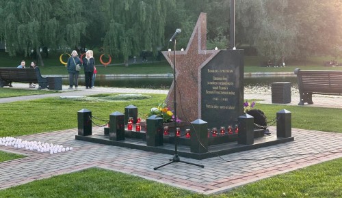 Помнят и чтут: на Коньковских прудах прошла акция, посвященная Дню памяти и скорби