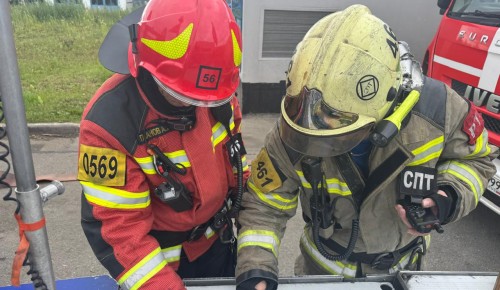 Тренировочное пожарно-тактическое учение прошли на площадке Ясенево