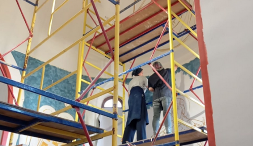 В храме великомученика Пантелеимона в Южном Бутове стартовали работы по росписи алтаря