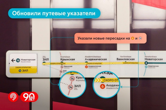Станция «Вавиловская» появится в обновленной навигационной системе метро