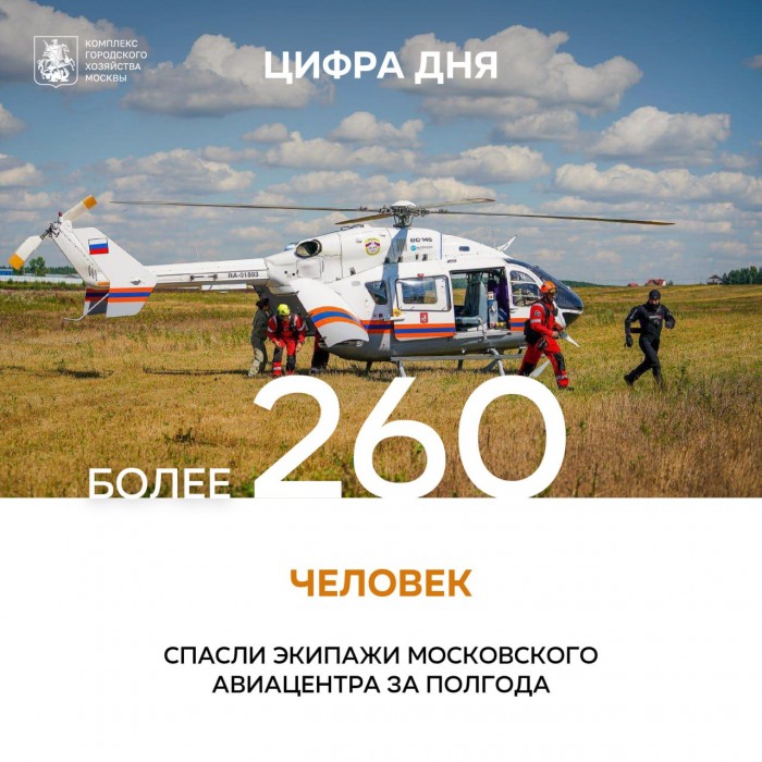 Более 260 человек спасли экипажи Московского авиационного центра за полгода