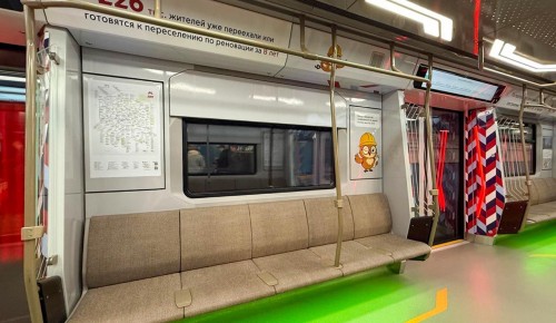 На Троицкой линии метро через станцию «Крымская» запустили тематический поезд ко Дню города