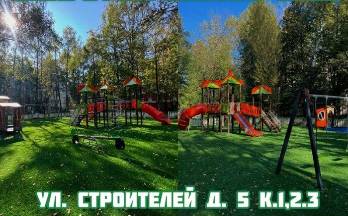 В Ломоносовском районе завершили благоустройство детской площадки