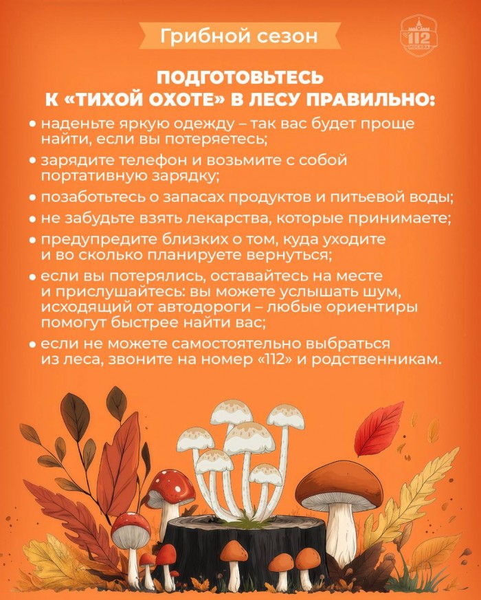 В Службе 112 напомнили о соблюдении правил безопасности на «тихой охоте»