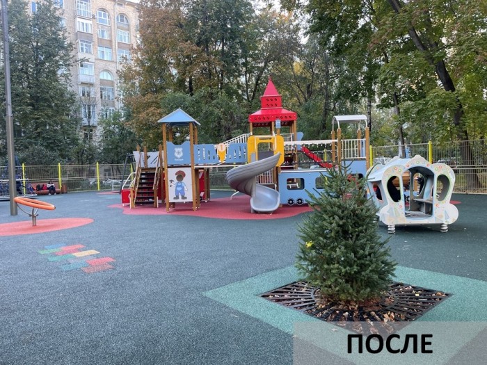 В Гагаринском районе модернизировали дворовую территорию