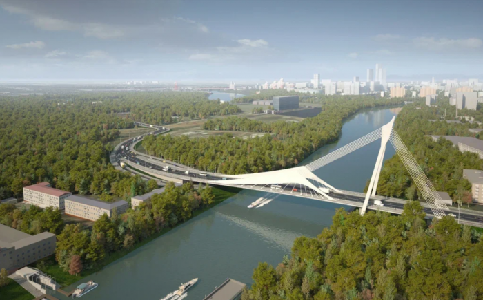 Собянин: Мост-парус на западе Москвы строится без остановки движения по реке