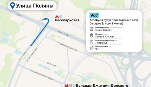 Выделенная полоса в районе пересечения улицы Поляны и МКАД сократит время в пути в два раза