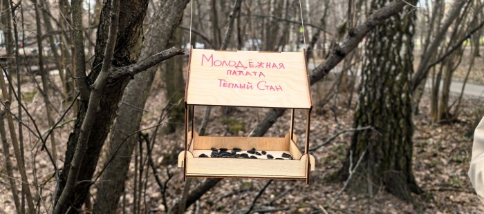 Члены молодежной палаты Теплого Стана приглашают желающих развесить кормушки в зоне отдыха «Тропарево»