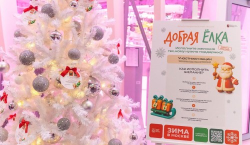 Жители Москвы могут исполнить желания детей участников СВО в акции «Добрая елка»