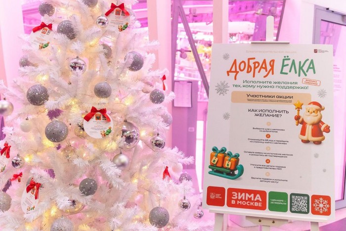 Жители Москвы могут исполнить желания детей участников СВО в акции «Добрая елка»