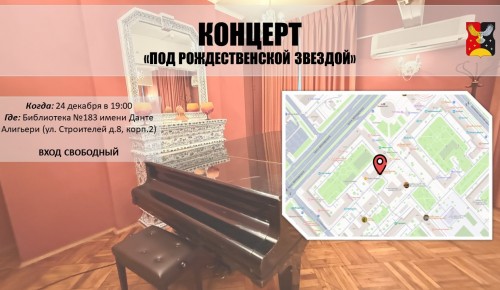 В библиотеке №183 им. Данте Алигьери пройдет концерт «Под рождественской звездой»