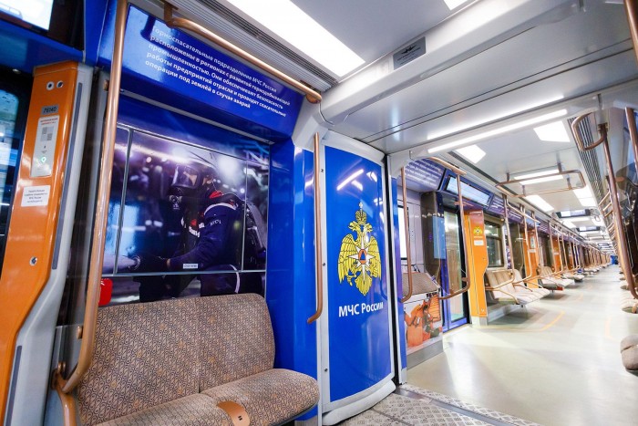 Поезд в честь 35-летия МЧС России можно увидеть на станциях «Новаторская» и «Воронцовская» БКЛ