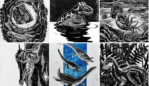 Дарвиновский музей пополнился линогравюрами с динозаврами