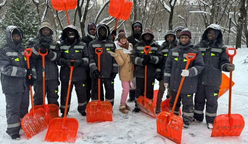 Стройотрядовцы РУДН помогли устранить последствия снегопада в Котловке