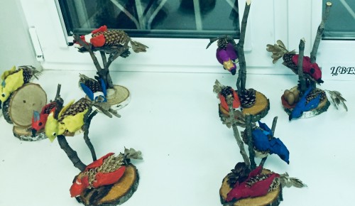 На субботнем занятии студии «Цветоведение» ребята научились создавать лесных птиц