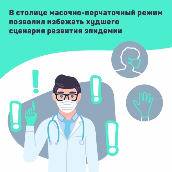 Ношение масок и перчаток во время пандемии в Москве позволило избежать худшего варианта развития заболевания