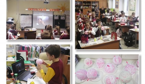 Ученица школы № 45 провела мастер-класс по изготовлению новогодних шаров
