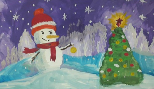 Центр «Орион» приглашает жителей Академического на новогоднюю выставку детских рисунков