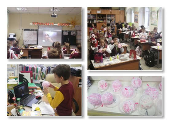 Ученица школы № 45 провела мастер-класс по изготовлению новогодних шаров
