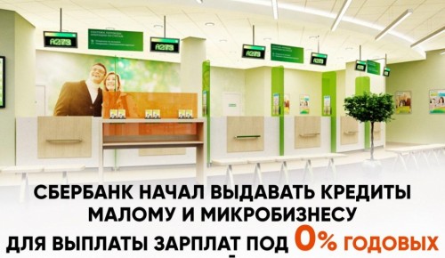 Сбербанк начал выдавать кредиты под 0 % по госпрограмме кредитования на выплату заработной платы