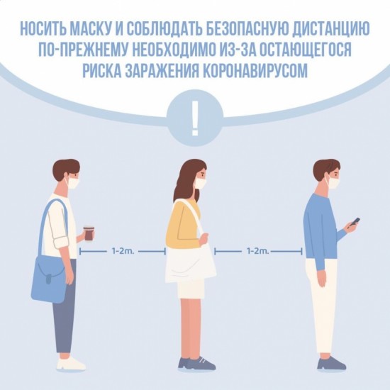 Необходимо носить маску и соблюдать безопасную дистанцию