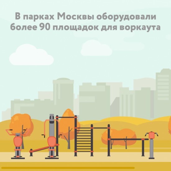 Турники, брусья и другие тренажеры: в парках Москвы оборудованы спортивные площадки