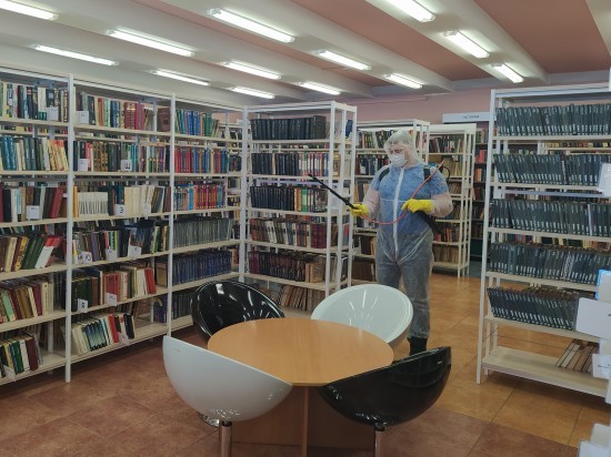 Пресс-тур на дезинфекции библиотеки