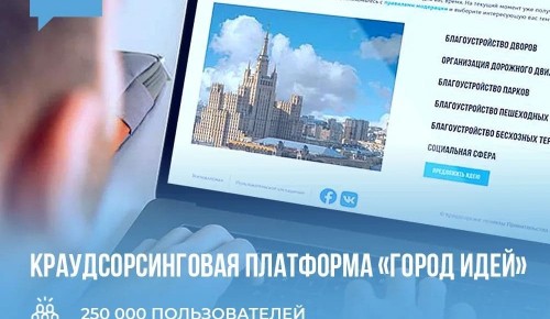 Четверть миллиона москвичей присоединились к платформе «Город идей»